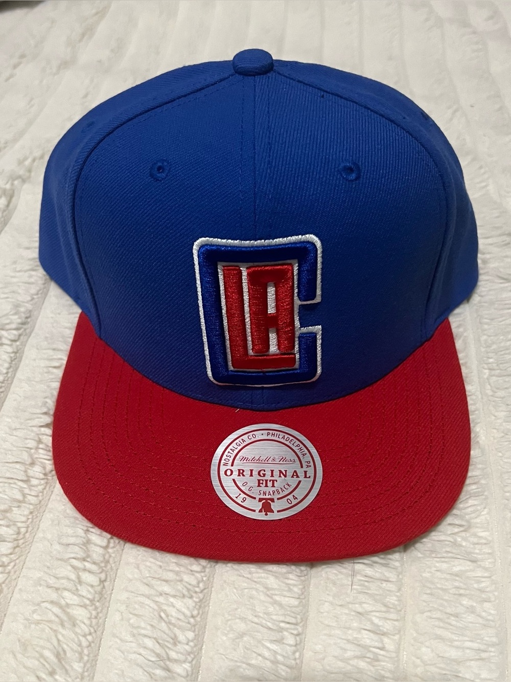 NEW Mitchell & Ness LA Clippers Blue Red Snapback Hat Cap